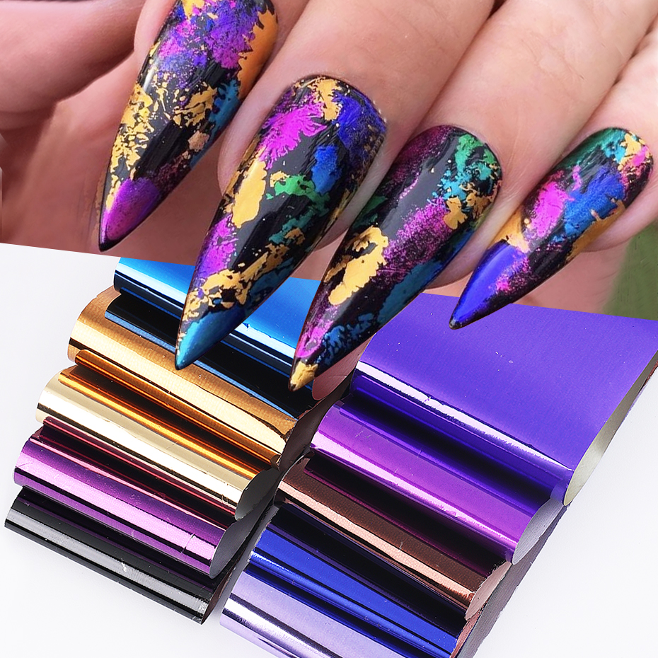 10pcs Metallic Nail Transfer F – Gold Foil Flakes recenzja i cena