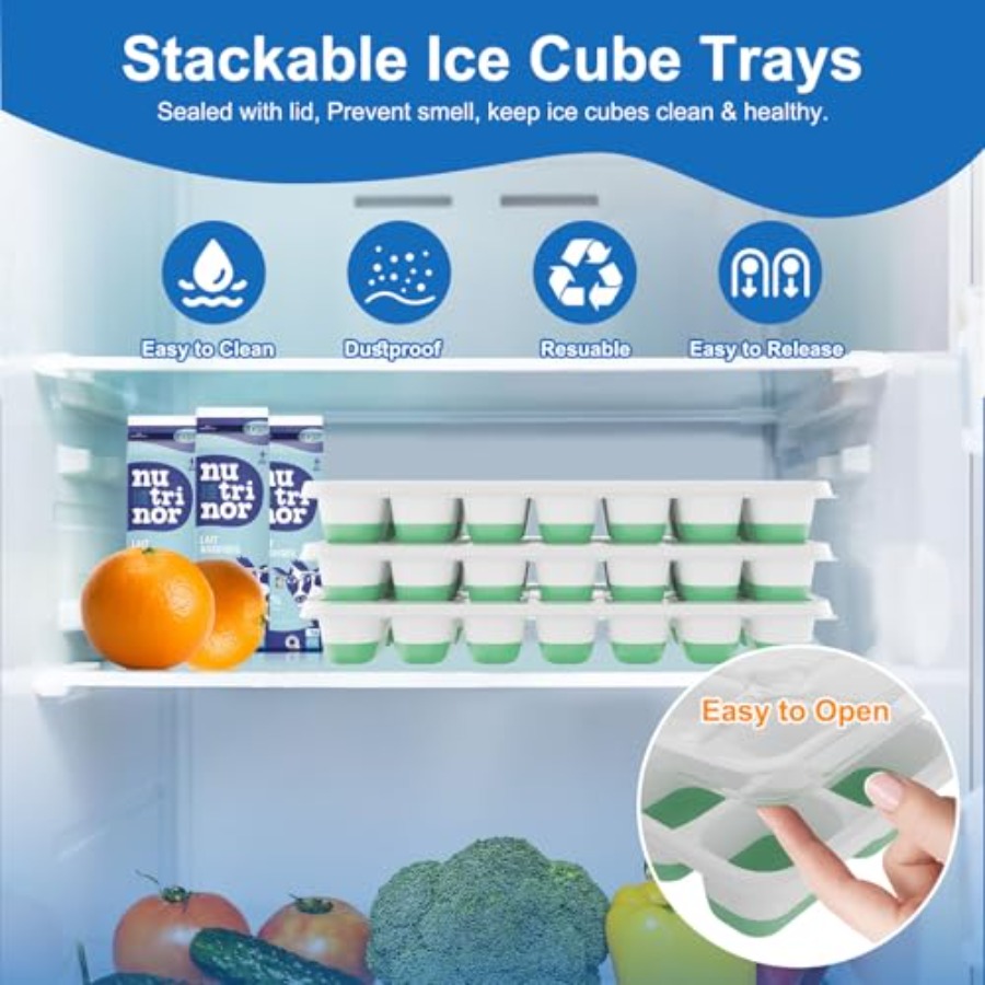 Ice Cube Tray with Lid, 3 Pack – Silicone Mold Tray recenzja i cena