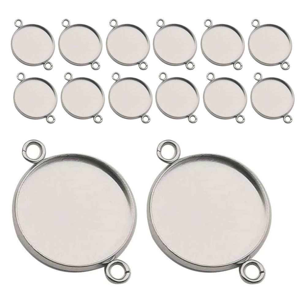 20Pcs Round Cabochon Settings  – Bezels Set Pendant recenzja i cena