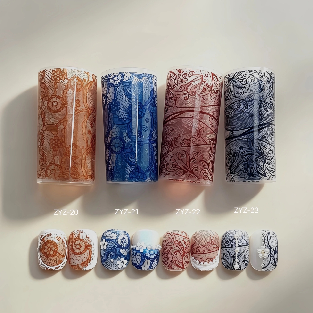 10 Rolls Red Lace Nail Foils f – Gold Foil Flakes recenzja i cena