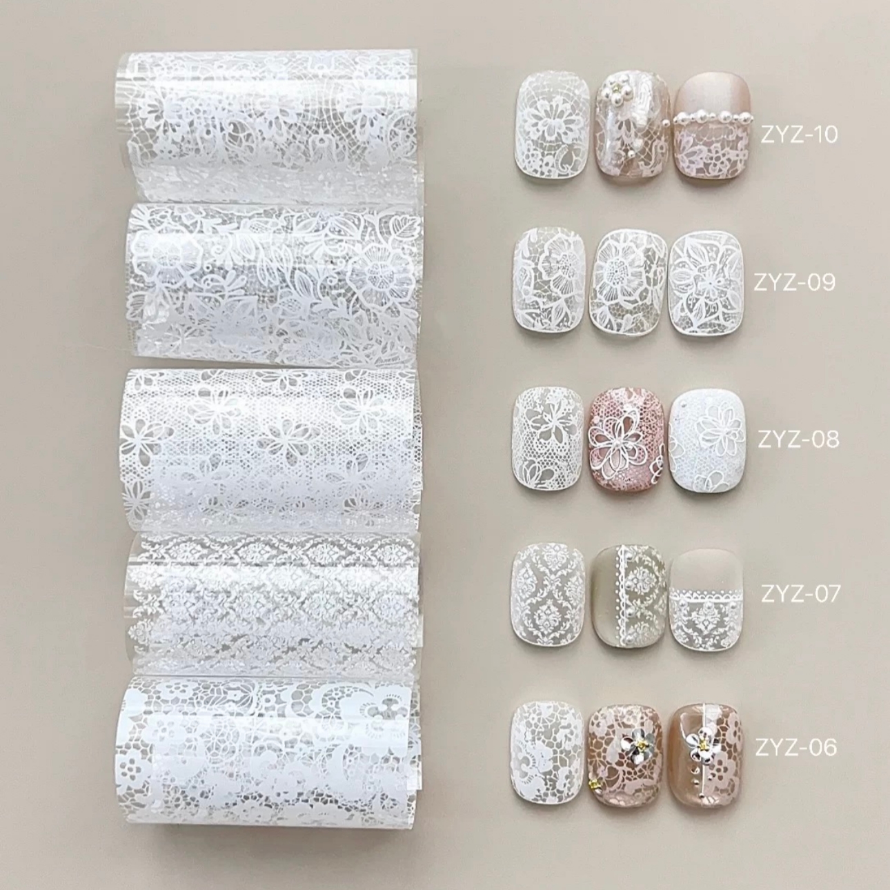 10 Rolls Red Lace Nail Foils f – Gold Foil Flakes recenzja i cena